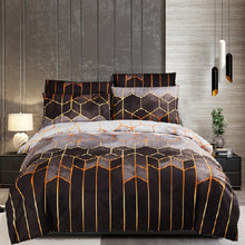 Load image into Gallery viewer, Geometric Gilt Duvet Cover Set Nordic 240x220 King Size Bedding Sets Double Queen Plaid Quilt Covers Pillowcase (No Bed Sheet)
