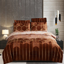 Load image into Gallery viewer, Geometric Gilt Duvet Cover Set Nordic 240x220 King Size Bedding Sets Double Queen Plaid Quilt Covers Pillowcase (No Bed Sheet)
