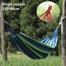 Load image into Gallery viewer, Portable Hammock Outdoor Hammock Garden Sports Home Travel Camping Swing Canvas Stripe Hang Bed Hammock Double Single People
