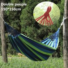 Load image into Gallery viewer, Portable Hammock Outdoor Hammock Garden Sports Home Travel Camping Swing Canvas Stripe Hang Bed Hammock Double Single People
