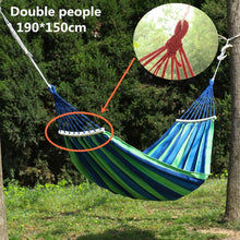 Load image into Gallery viewer, Portable Hammock Outdoor Hammock Garden Sports Home Travel Camping Swing Canvas Stripe Hang Bed Hammock Double Single People
