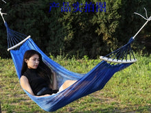 Load image into Gallery viewer, Portable Hammock Outdoor Hammock Garden Sports Home Travel Camping Swing Canvas Stripe Hang Bed Hammock Double Single People
