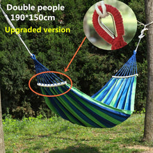 Load image into Gallery viewer, Portable Hammock Outdoor Hammock Garden Sports Home Travel Camping Swing Canvas Stripe Hang Bed Hammock Double Single People
