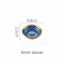 Load image into Gallery viewer, Blue Porcelain Dinner Plates Dishes Kiln glaze Ceramic Salald Soup Bowl Plates for Food Tableware Dining Set Dish for Restaurant
