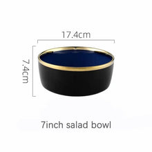 Load image into Gallery viewer, Blue Porcelain Dinner Plates Dishes Kiln glaze Ceramic Salald Soup Bowl Plates for Food Tableware Dining Set Dish for Restaurant
