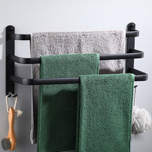 Load image into Gallery viewer, Towel Hanger Wall Mounted 50 CM Towel Rack Bathroom Save Space Aluminum Towel Multilayer Bar Rail Matte Matte Black Towel Holder
