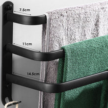 Load image into Gallery viewer, Towel Hanger Wall Mounted 50 CM Towel Rack Bathroom Save Space Aluminum Towel Multilayer Bar Rail Matte Matte Black Towel Holder
