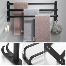 Load image into Gallery viewer, Towel Hanger Wall Mounted 50 CM Towel Rack Bathroom Save Space Aluminum Towel Multilayer Bar Rail Matte Matte Black Towel Holder
