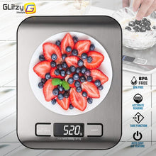 Load image into Gallery viewer, Digital Multi-Function Food Kitchen Scale 11lb/ 22lb 5kg/ 10kg Stainless Steel Platform LCD Display Grams Ounces Cooking Baking
