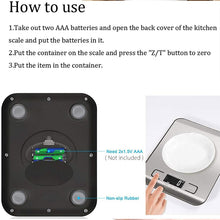 Load image into Gallery viewer, Digital Multi-Function Food Kitchen Scale 11lb/ 22lb 5kg/ 10kg Stainless Steel Platform LCD Display Grams Ounces Cooking Baking
