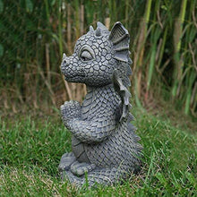 Load image into Gallery viewer, Garden Dragon Meditation Statue in The Yard Fantasy Resin Collecting Crafts 18x15x8cm Outdoor Decoration
