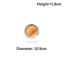 Load image into Gallery viewer, Round Solid Wood Tray Tableware Sets Trinket Dish Set Sushi Fruit Tea Tray Dessert Plates Acacia Wooden Dinner Breakfast Plates
