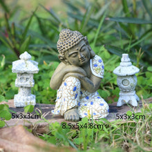 Load image into Gallery viewer, Resin Buddhism Pagoda for Garden Patio Bonsai Decoration Miniature Accessories &amp; Furniture for Home Decor Outdoor Buddga Statue
