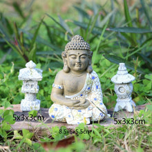 Load image into Gallery viewer, Resin Buddhism Pagoda for Garden Patio Bonsai Decoration Miniature Accessories &amp; Furniture for Home Decor Outdoor Buddga Statue
