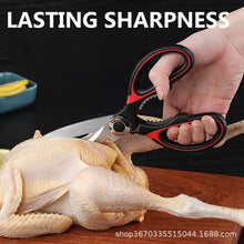 Load image into Gallery viewer, Multifunctional Kitchen Scissors Cutting Knife Plate Stainless Steel Kitchen Meat Cutting Scissors Chicken Bone Opening Bottle
