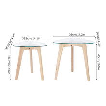 Load image into Gallery viewer, 2Pcs/Set Glass Light Luxury Coffee Tables Nordic Living Room Round Side Table Kitchen Furniture Modern Combo Cafe Tea Table
