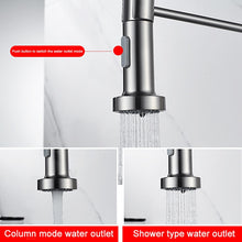 Load image into Gallery viewer, Deck Mounted Flexible Kitchen Faucets Pull Out Mixer Tap Black Hot Cold Kitchen Faucet Spring Style with Spray Mixers Taps E9009
