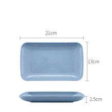 Load image into Gallery viewer, Shatter-resistant Japanese Style Wheat Straw Square Home Dining Plate Dessert Pasta Dinner Pure Color Fruit Snack Flavor Plate
