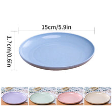 Load image into Gallery viewer, 5PCS 15cm Wheat Straw Plate Set Round Dishes Unbreakable Lightweight Dessert Dinner Plates Home Picnic Fruit Snack Salad Kids
