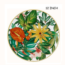 Load image into Gallery viewer, Western Bone China Round Plate Creative Forest Dessert Series Set Leaves, flowers, Restaurant and Home Use Coffee Set And Bowl
