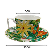 Load image into Gallery viewer, Western Bone China Round Plate Creative Forest Dessert Series Set Leaves, flowers, Restaurant and Home Use Coffee Set And Bowl
