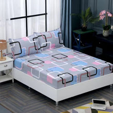 Load image into Gallery viewer, 2020  Colorful Cotton Bed fitted Sheet 1 pcs and pillowcase 2 pcs With Queen Size Bedsheet 180X200CM
