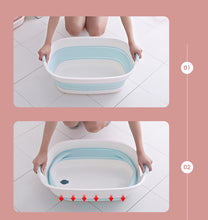 Load image into Gallery viewer, Baby Shower Protable Bath Tub Folding Baby Shower Bathtub Portable Pet Bath Tubs Safety Security Bath Accessories Storage Basket
