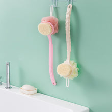 Load image into Gallery viewer, Ladies Shower brush Double-sided bath brush Long handle bath flower and bath brush combo nylon body brush Wash your back easily
