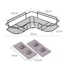 Load image into Gallery viewer, 1/2 pcs Iron Bathroom Storage Rack Metal Punch-Free Wall-mounted Basket Shampoo Place Home Storage Rack Holder With Suction Cup
