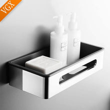 Load image into Gallery viewer, VGX Bathroom Accessories Shower Square Shelf Kitchen Storage Plastic Basket ABS Chrome Wall Mount with Screws S73432
